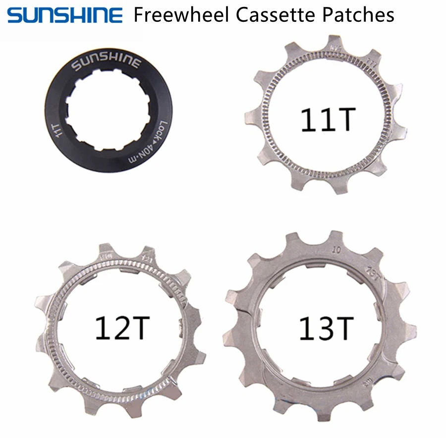 Bicycle Sprocket Gear Bicycle Cassette Bike Freewheel Bike Sprocket SUNSHINE Bicycle Flywheel Pinion Repair Parts 8/9/10/11/12speed 11T 12T 13T Bicycle Flywheel Locking Cover General