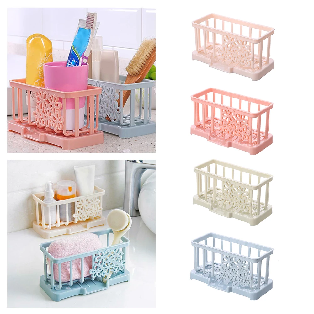 Kitchen Organizer Holder Container Bathroom Storage Accessory Kitchen Sink Brush Convenience Sponge Storage Basket Practical