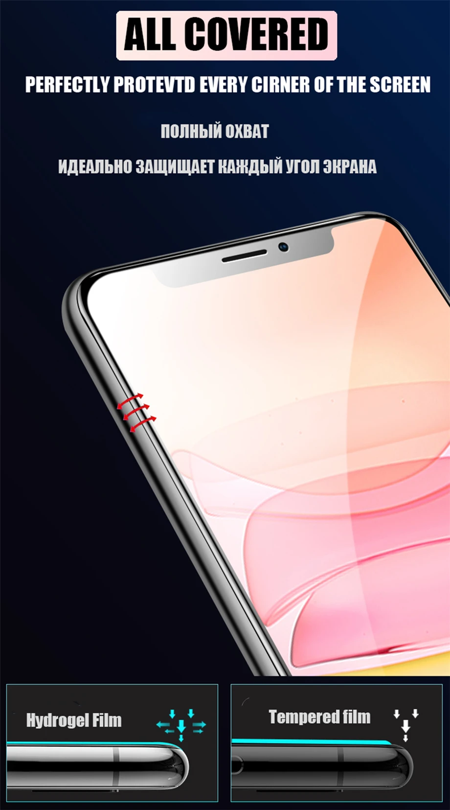 500D не стеклянная Гидрогелевая пленка для iPhone 7 8 Plus 6 6s Plus Защитная пленка для экрана iPhone X XS XR XS Max 11 Pro 5S мягкая защитная пленка