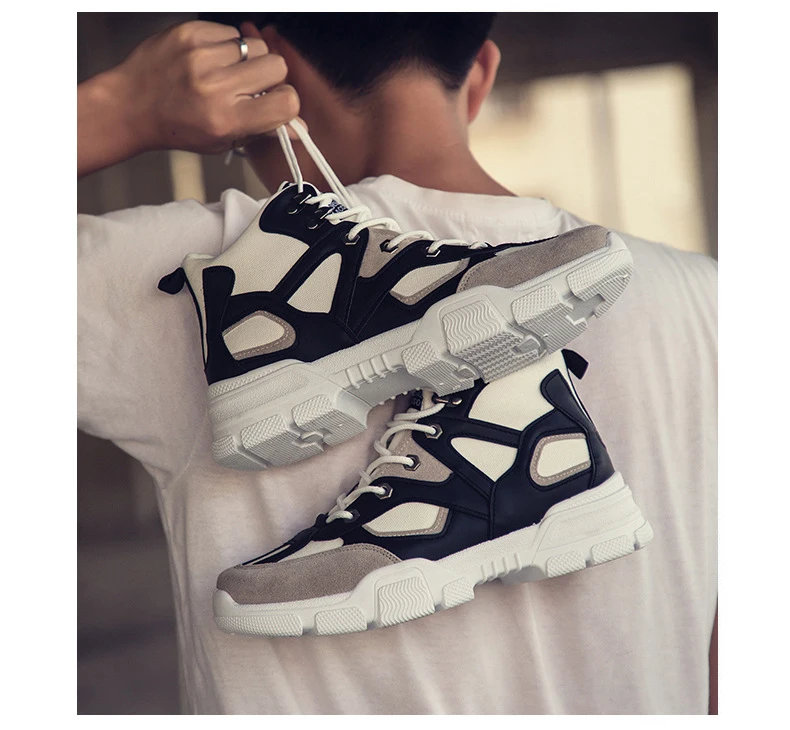 YWEEN Autumn New Men Boots Hip-Up Outdoor Shoes Men Leisure Shoes Thick Bottom Elevated Shoes Cross-Border Men's Shoes