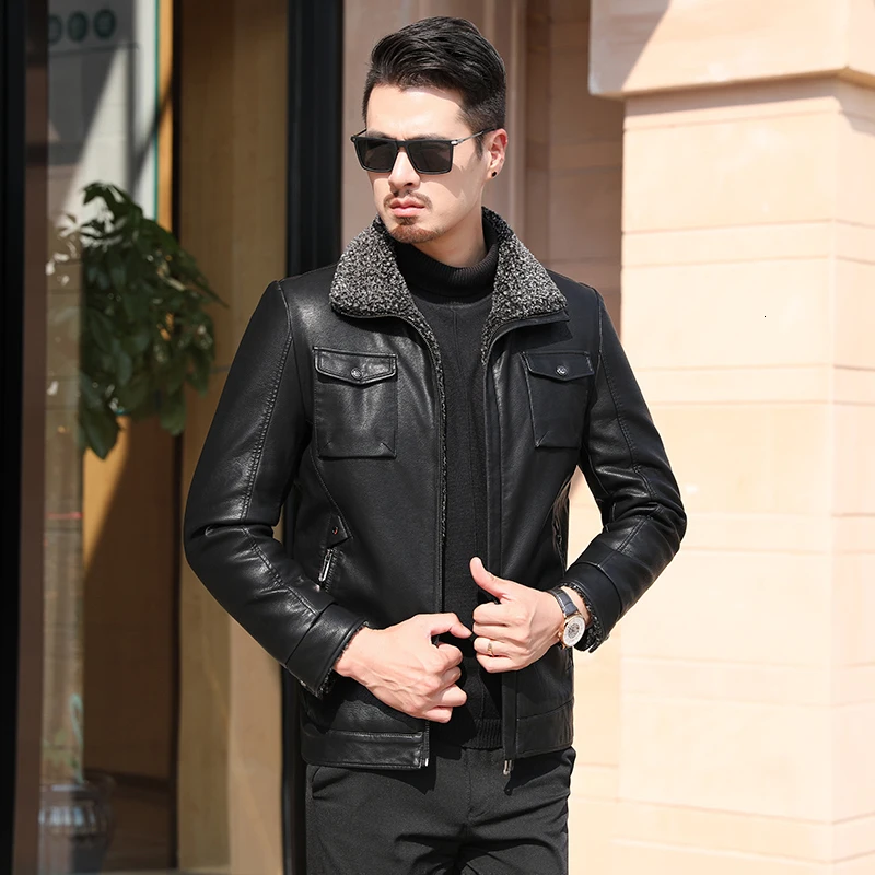

10XL 8XL Winter Men's Fur Coat Men's Autumn Coat Removable Fur Coat Removable Motorcycle Fur Jacket