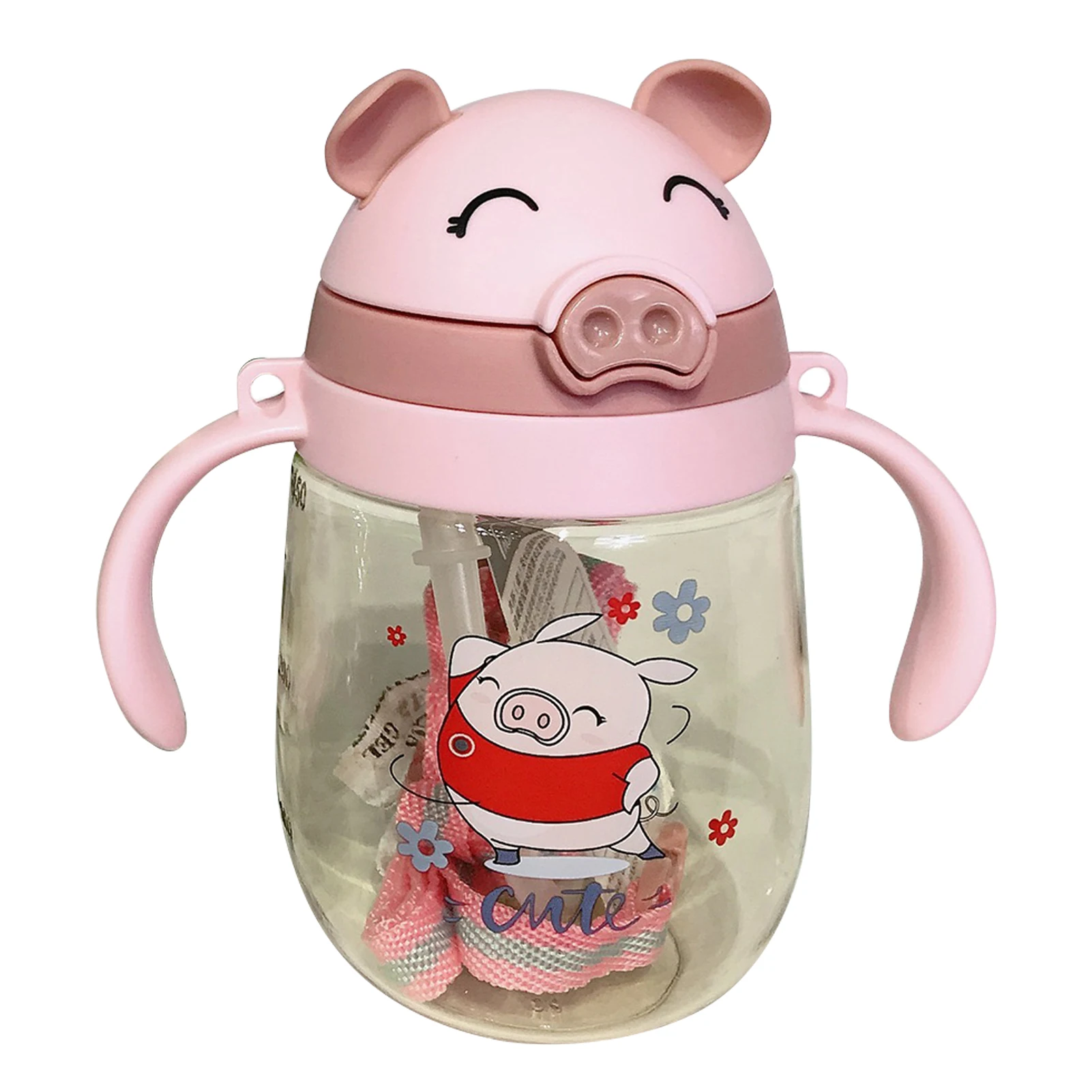Детская свинка Sippy чашка детская ручка задняя веревка 2 в 1 градуированная для