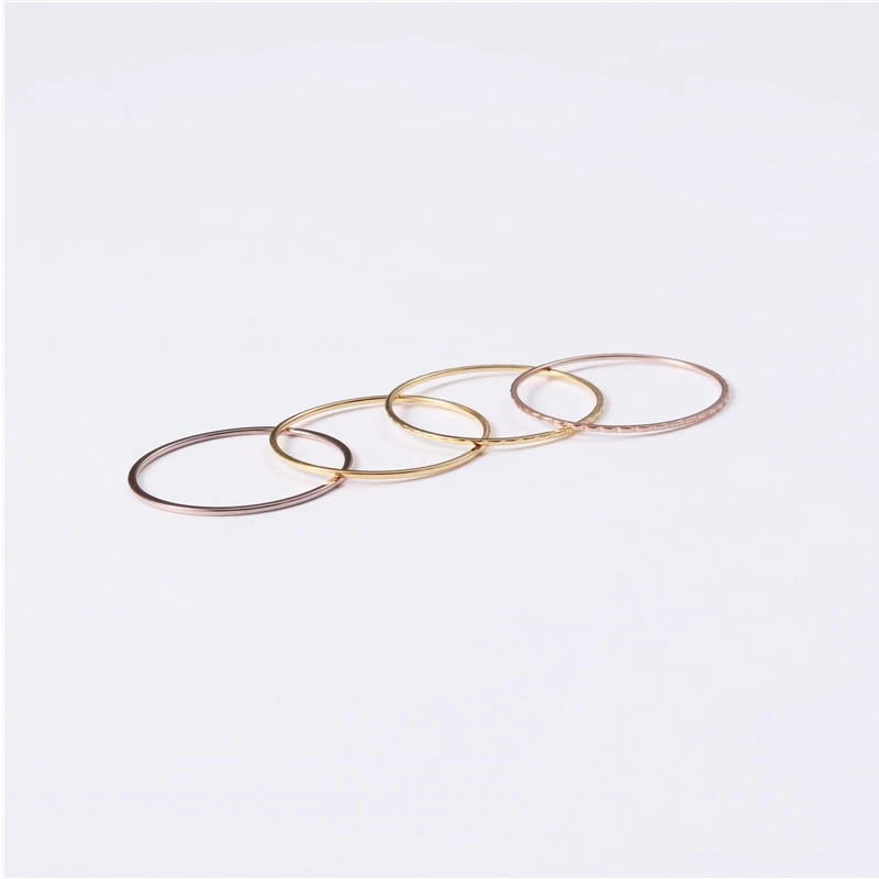 Thin Titanium Steel Silver color Couple Ring Simple Fashion Rose Gold Color Finger Ring For Women and Men mens gifts couple rings fashion rings fashion ring finger rings titanium steel rings metal rings