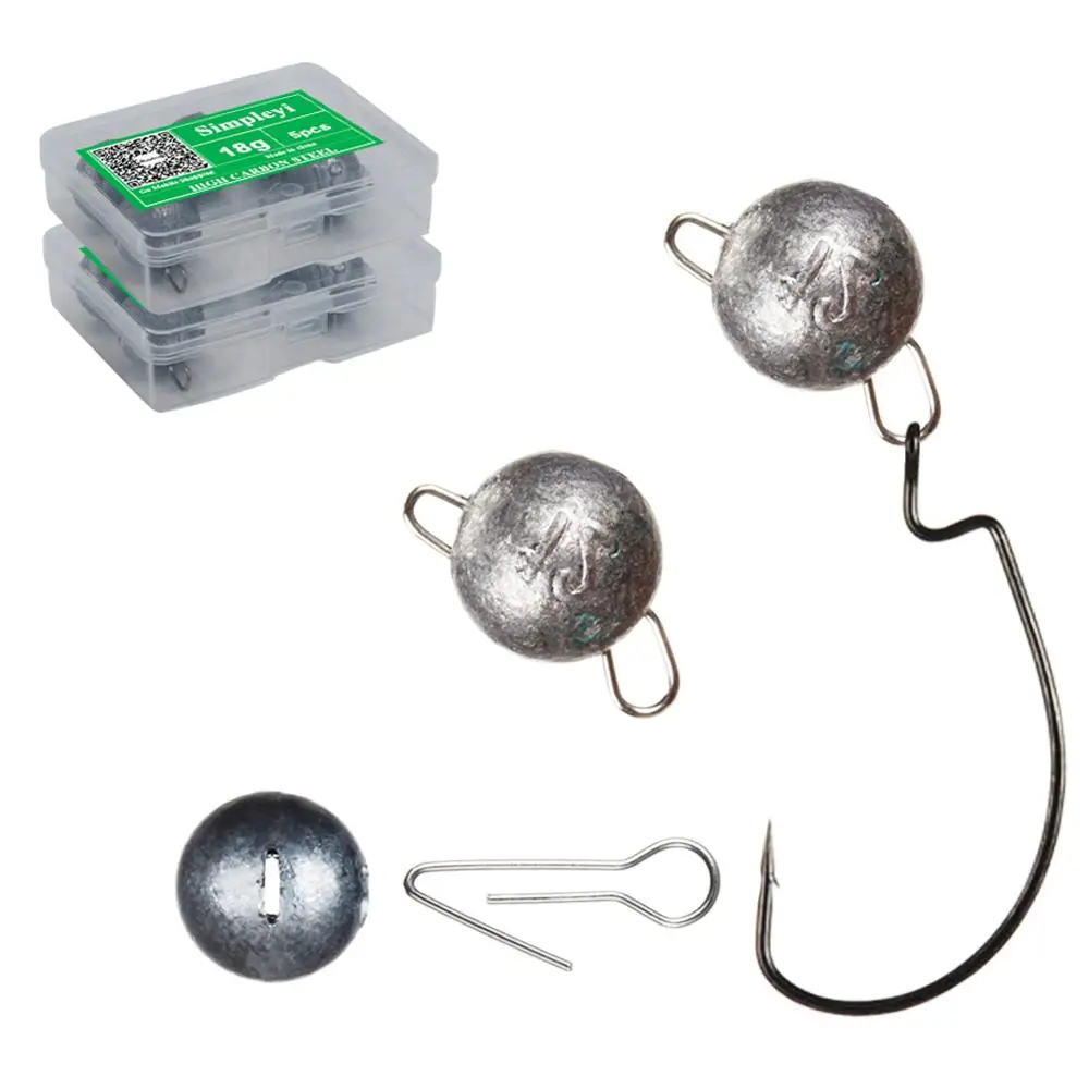 

5pcs/box Fishing Lead Sinker Weight 4g-18g Sinker Jig Hook Connector Quick Release Casting Hook Ring Sinker Bullet Fish Tackle