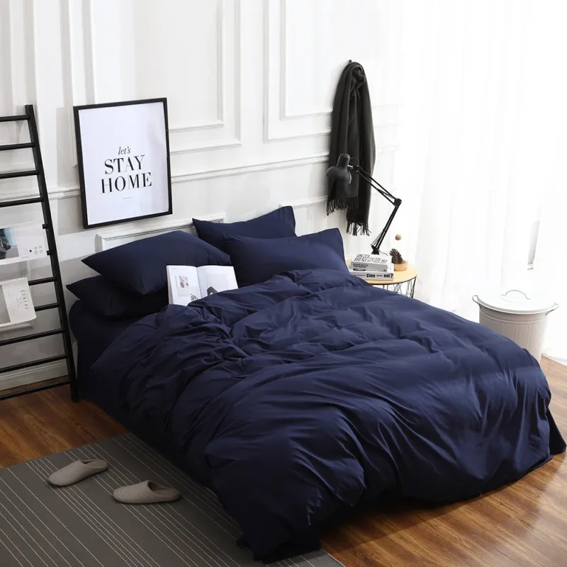 

Best Price Classical Solid Bedding Set Color Polyester Micro Fiber Bedding Set Home Textile Bed Duvet Cover Bedclothes