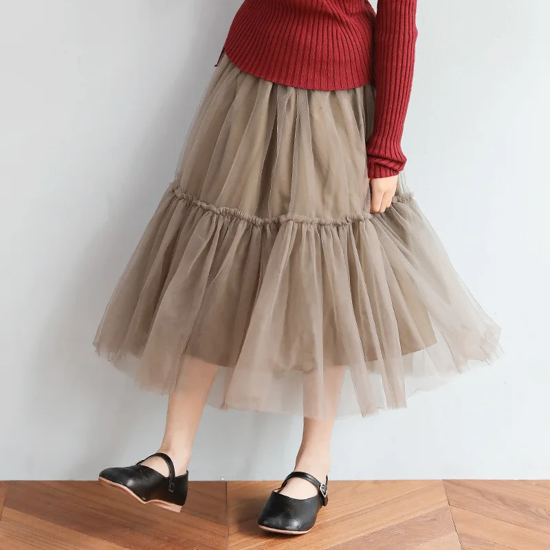 Юбка сетчатая однотонная для девочек-подростков на возраст 6-14 лет | Мать и