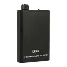XU09 Powerful Music Improver Stereo MP3 Headphone Amplifier Portable Home Audio Mini Rechargeable Metal Black HIFI