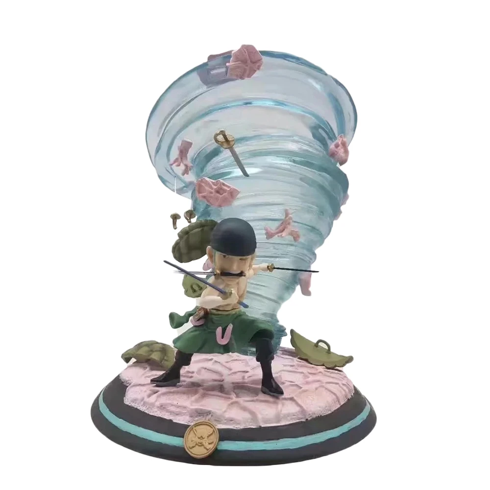 Best Offers One Piece GK Action Figure Anime Roronoa Zoro Three Pole Flow Tornado Pvc Model Collection Exquisite Toy For Kids Gift Figma