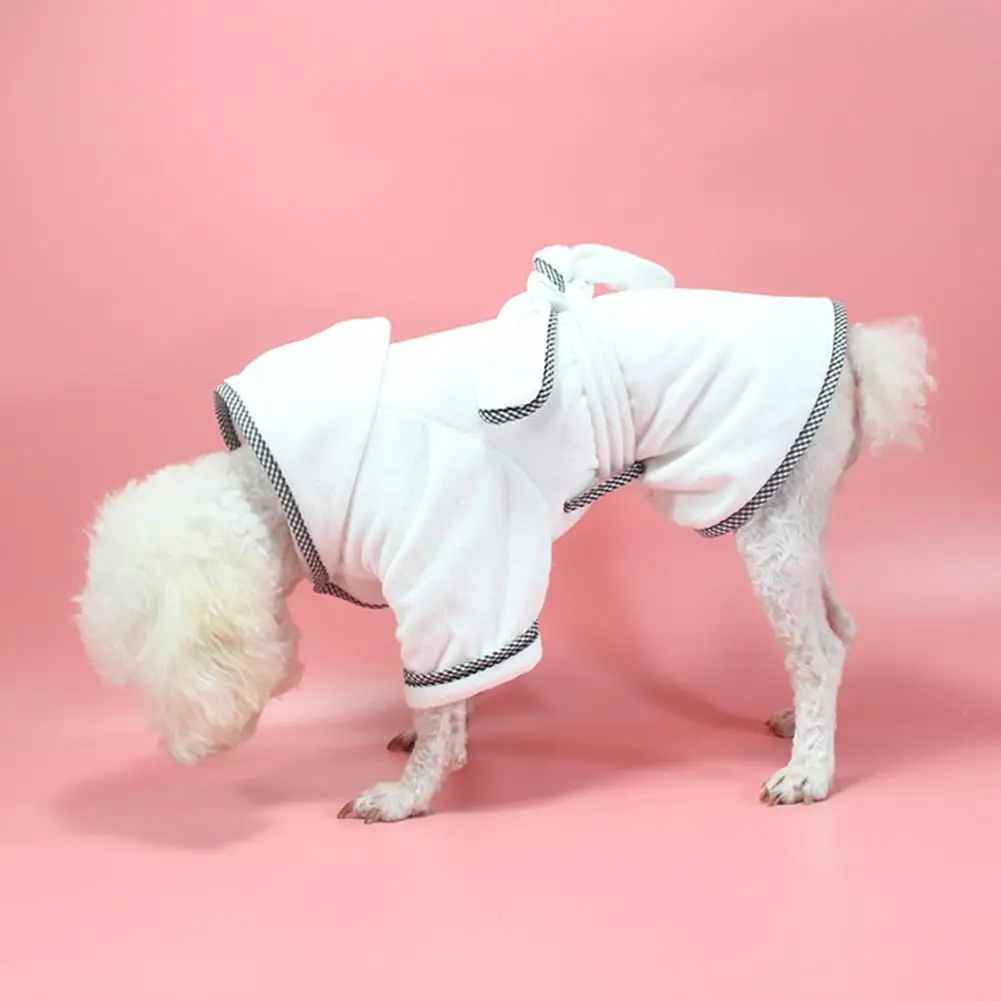 New white pet robe cat and dog warm pajamas quick-drying bathing bathrobes pet home winter coat microfiber