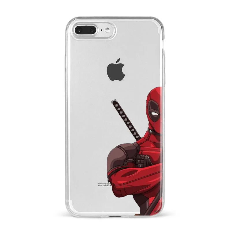 Супер крутой Марвел Дэдпул супер герой Мягкий силиконовый чехол для телефона чехол для iPhone X XSMax 8 8Plus 7 7Plus 6 6S 6Plus 5 5S SE Coque