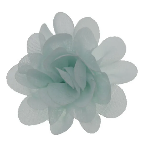 mint green 5,5 см Мини DIY Цветы Дети Бутик шифоновые цветы без зажимов Рождество Свадьба девушки аксессуары для волос 20 шт./лот - Цвет: mint green