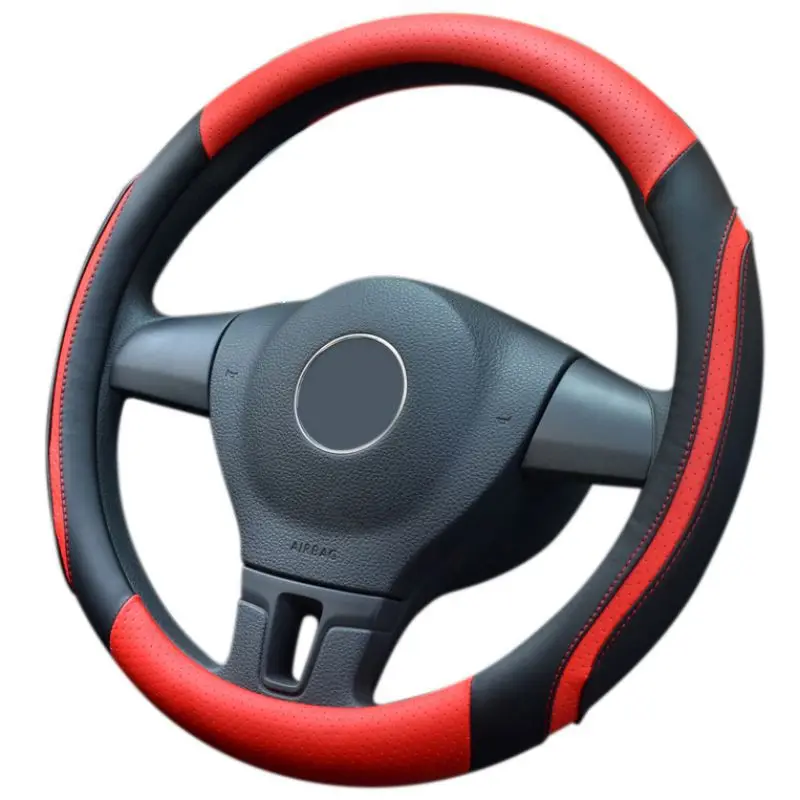 1PCS Car Steering Wheel Cover Punching And Ventilation Four Seasons Universal Car Accessories - Название цвета: red 40cm