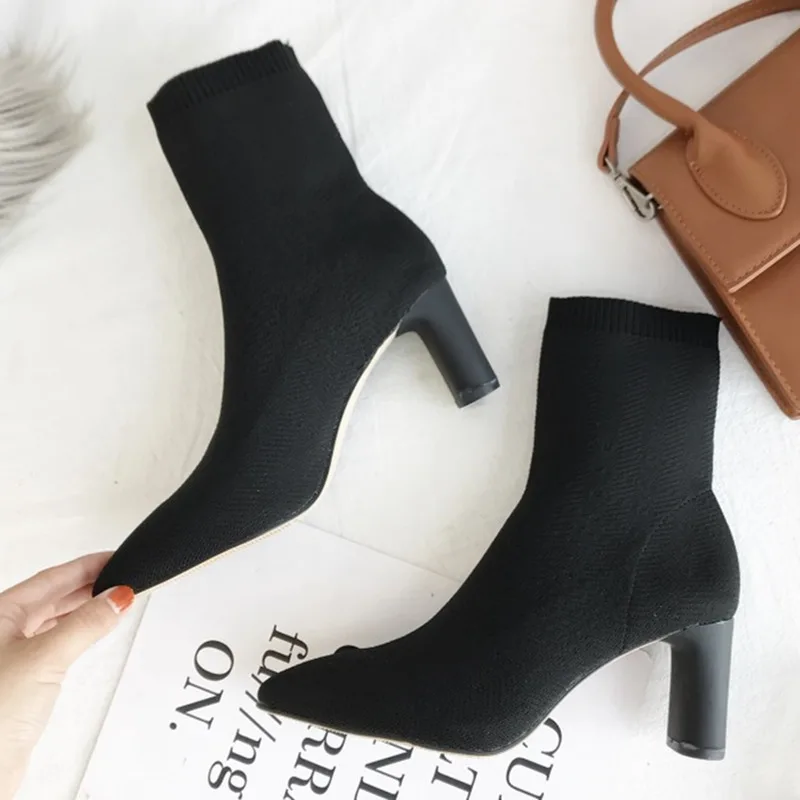 Pointy Boot High Heel Boots Women's Low Shoes Bootee Woman Luxury Designer Summer Booties Clogs Platform Lace Up Pointe