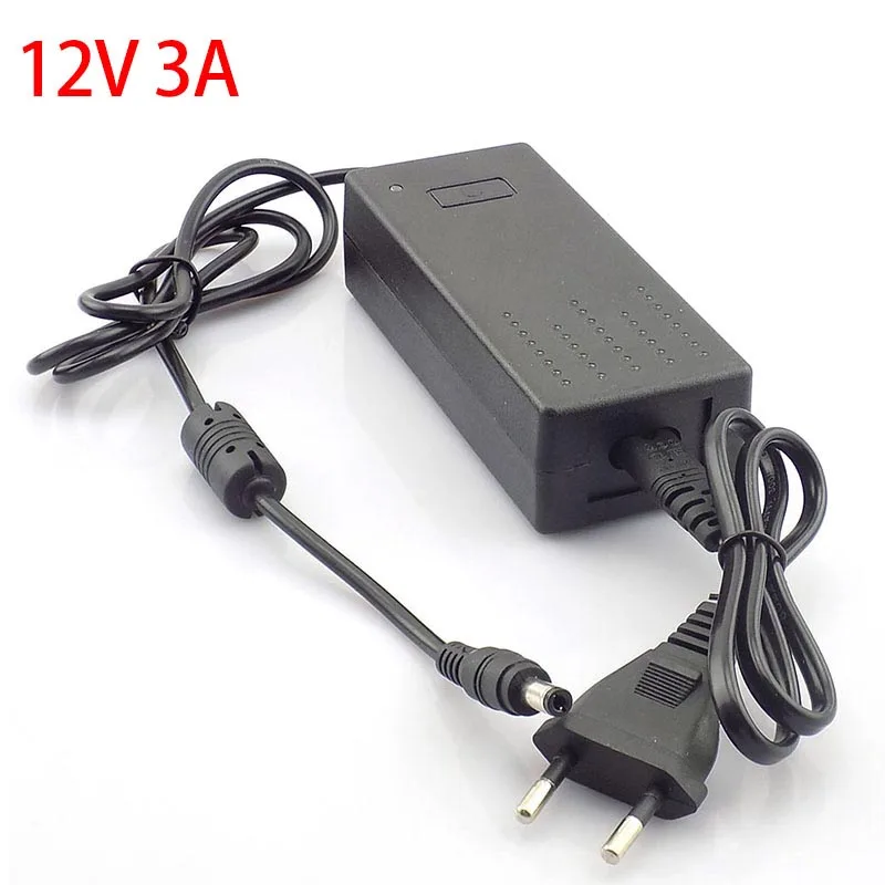 12V 3A Светодиодный адаптер питания зарядное устройство AC DC 240V 12V 3A 4A 5A 6A 8A US EU Plug 5,5mm x 2,5mm драйвер адаптер для светодиодной ленты Лампа - Цвет: 12V 3A
