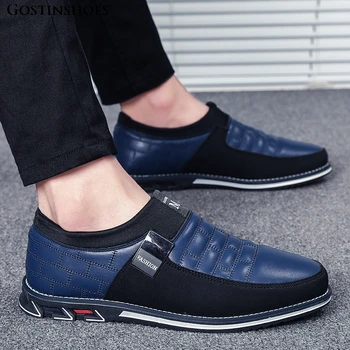 

Size 38-48 Oxfords Leather Men Shoes Luxury Casual Loafers Slip on Leisure Shoes