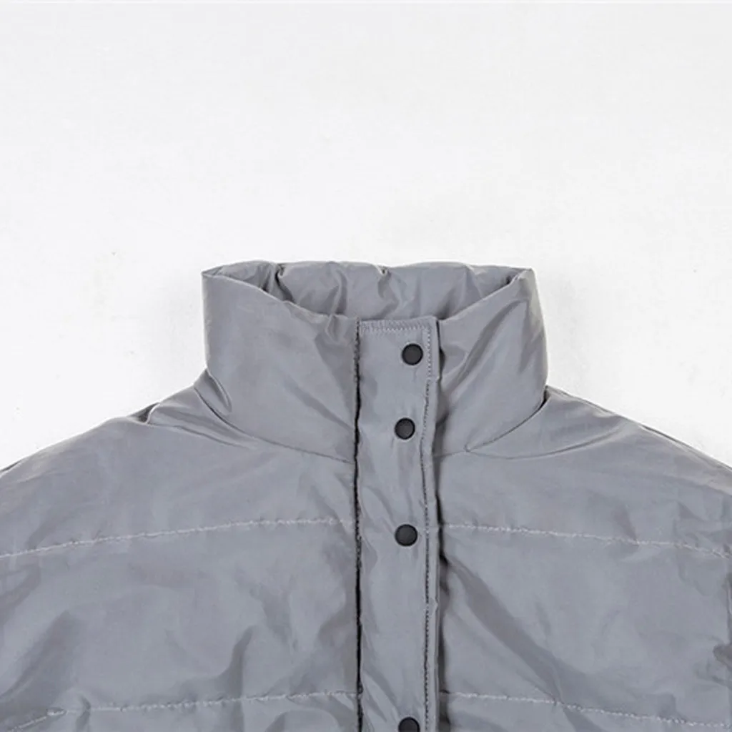 JAYCOSIN autumn winter trend luminous reflective casual short coat jacket thickening sports zipper cardigan fashion coat warm