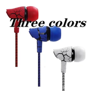 

Fashion In-ear Earphone Wired Earphones Super Bass 3.5mm Crack Braided Wired with Microphone Hands Free Hifi Earphone for Phone
