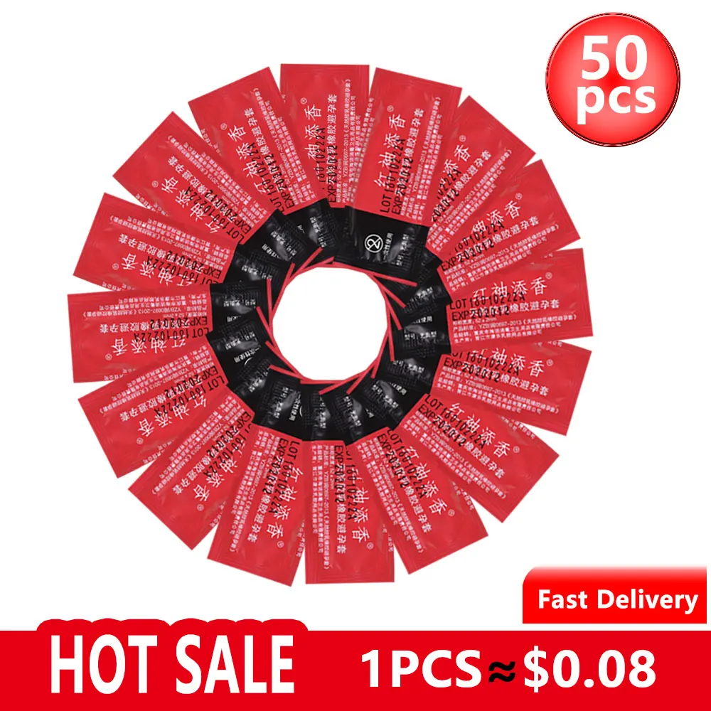 Wholesale condoms 50pcs Hot Sex Products best Quality Condoms with Full Oil retail Package Condom Safe