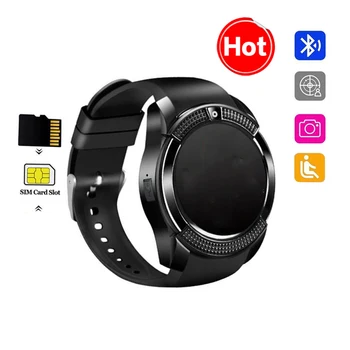 

V8 Sport Men Smart Watch sim card android camera rounded Answer Call Dial Call Smartwatch Heart Rate Fitness Tracker