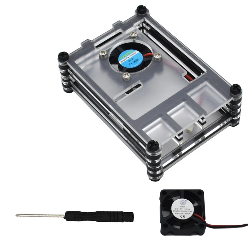 Для Raspberry Pi акриловый чехол с охлаждающим вентилятором радиаторы для Raspberry Pi 4
