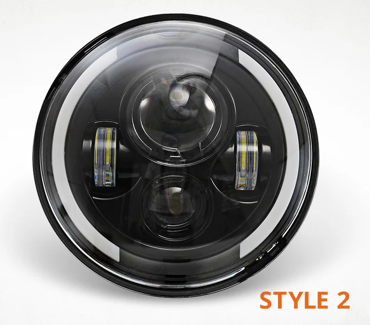 style 2 Partol 2 шт. 7 дюймов светодиодный фары лампы Halo угол глаза DRL светодиодный налобный фонарь 12 В для Wrangler JK 2 двери 2007 2008 2009 2010 2011 - Цвет: style 2