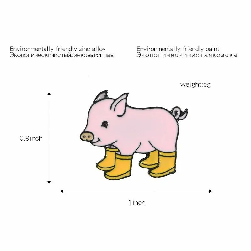 Мультфильм Розовая свинка wellies брошь животное обувь с изображением свинки сплав