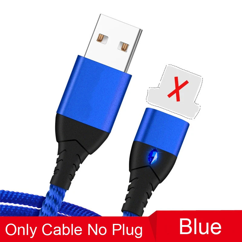 Магнитный USB кабель для huawei samsung type C type-C зарядный USB C Магнитный кабель Micro USB шнур для мобильного телефона для iPhone 11 X - Цвет: No Plug Only Cable