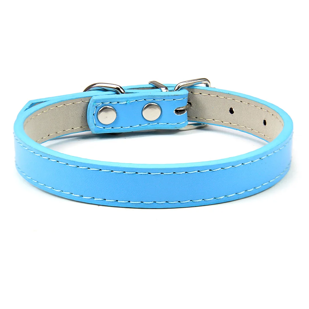 best Dog Collars Soft Leather Solid Dog Collar Adjustable Puppy Neck Strap Safe Collars for Small Medium Big Dog Kitten Necklace Cat Accessories dog collar tags Dog Collars