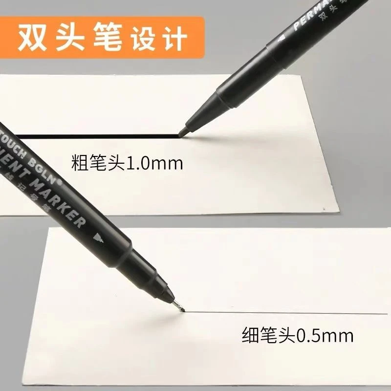 Permanent Marker Pen Permanent Marker Permanent Markers 5pcs/lot Twin Tip Permanent Marker Pen Fine Point Waterproof Ink Thin Nib Crude Nib Black Ink 0.5mm-1mm