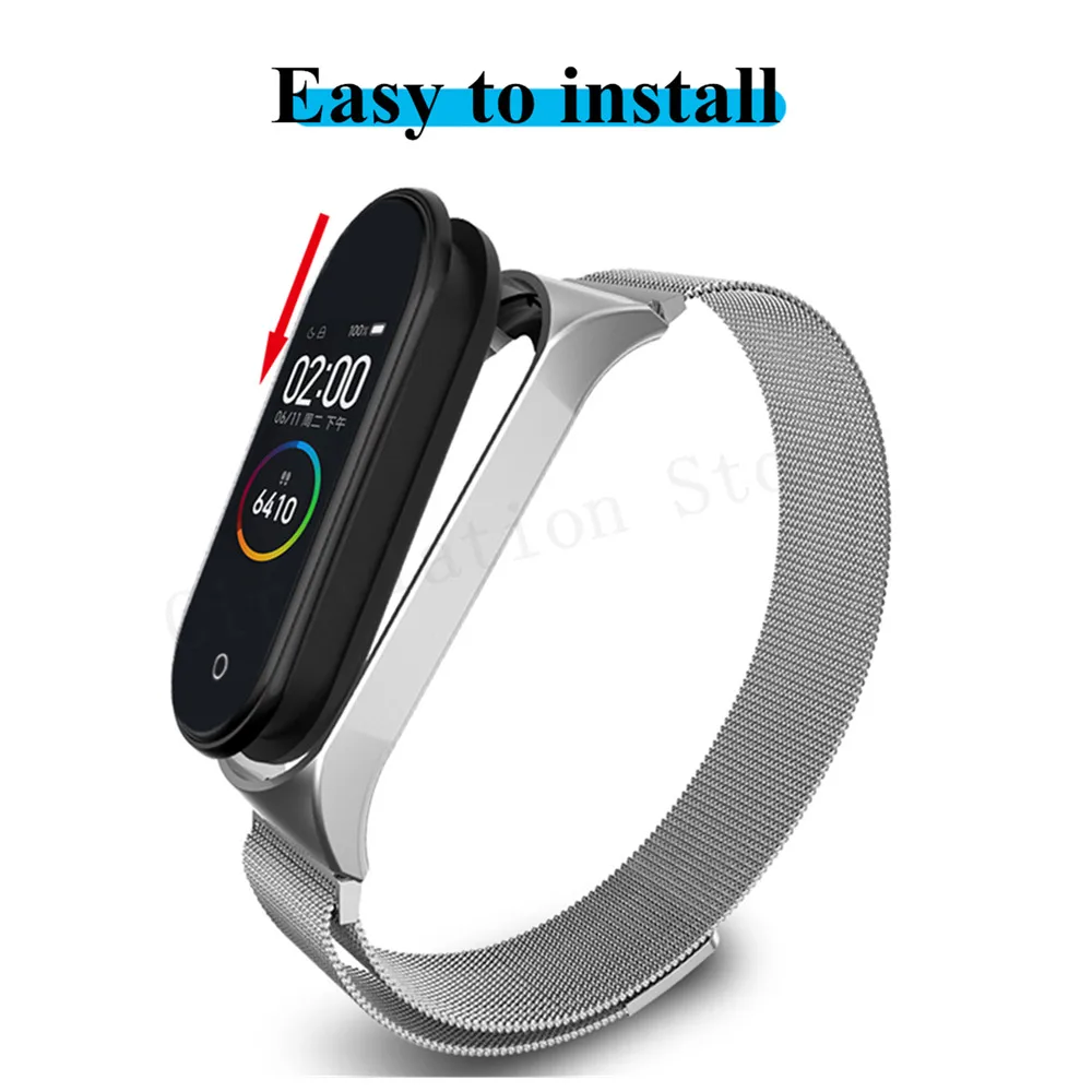 Браслет Mi band 4 3 с металлическим ремешком для Xiaomi Mi Band 3 4, Безвинтовой браслет Mi Band 4 3, браслет MiBand, браслет на запястье, умный браслет 4, сталь