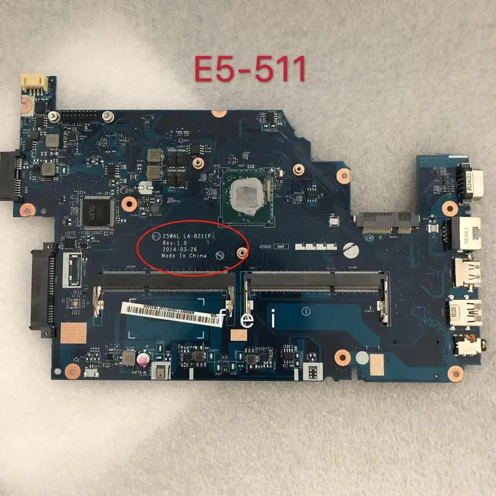 ACER macrobase E5-511 материнская плата cpu LA-B211P NBMNY11003