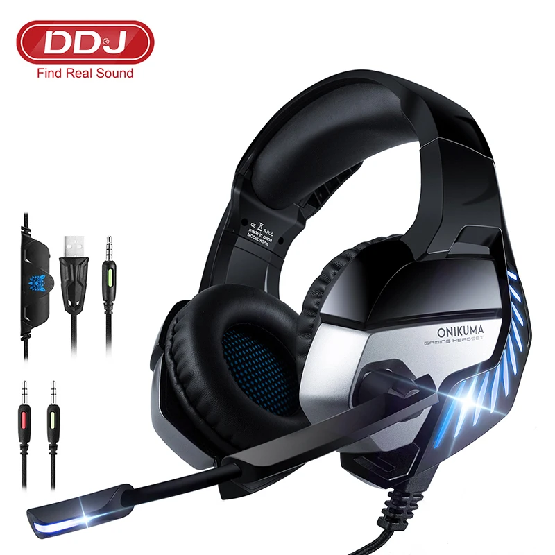 For PS4 Laptop Gaming Headset Noise Canceling Headphones 7.1 Surround Sound Stereo With Mic LED Light Over Ear Wired  Earphone