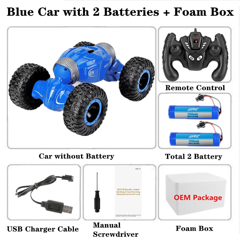 Радиоуправляемая машина на радиоуправлении 2,4 ГГц 4WD Twist-пустынные автомобили Внедорожные багги деформированные высокая скорость скалолазание RC автомобиль дети детские игрушки подарок - Цвет: Blue-Foam Box-2