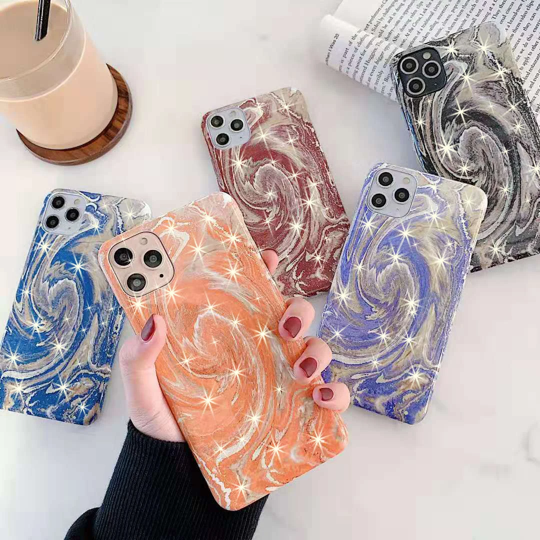 Роскошный блестящий чехол для телефона с абстрактным рисунком iPhone 11 Pro Max X XR XS 7 8 6