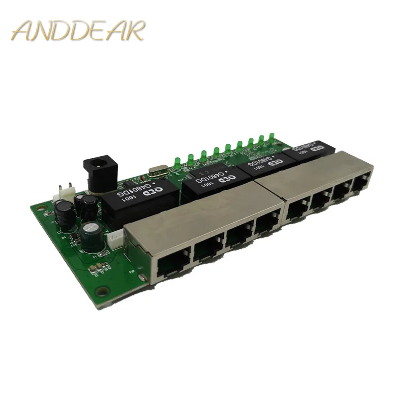 Поо PBC 8 порт Gigabit Ethernet коммутатор портов met pin way header 10/100/1000 m концентратор 8way