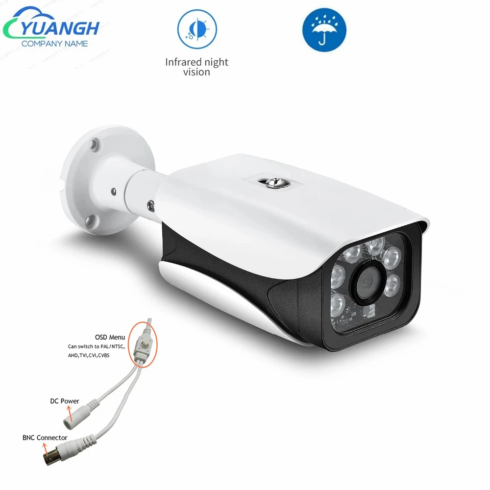 3.6mm Lens AHD Analog High Definition Surveillance Camera 5MP Outdoor IR Night Vision Waterproof Bullet For Home | Безопасность и