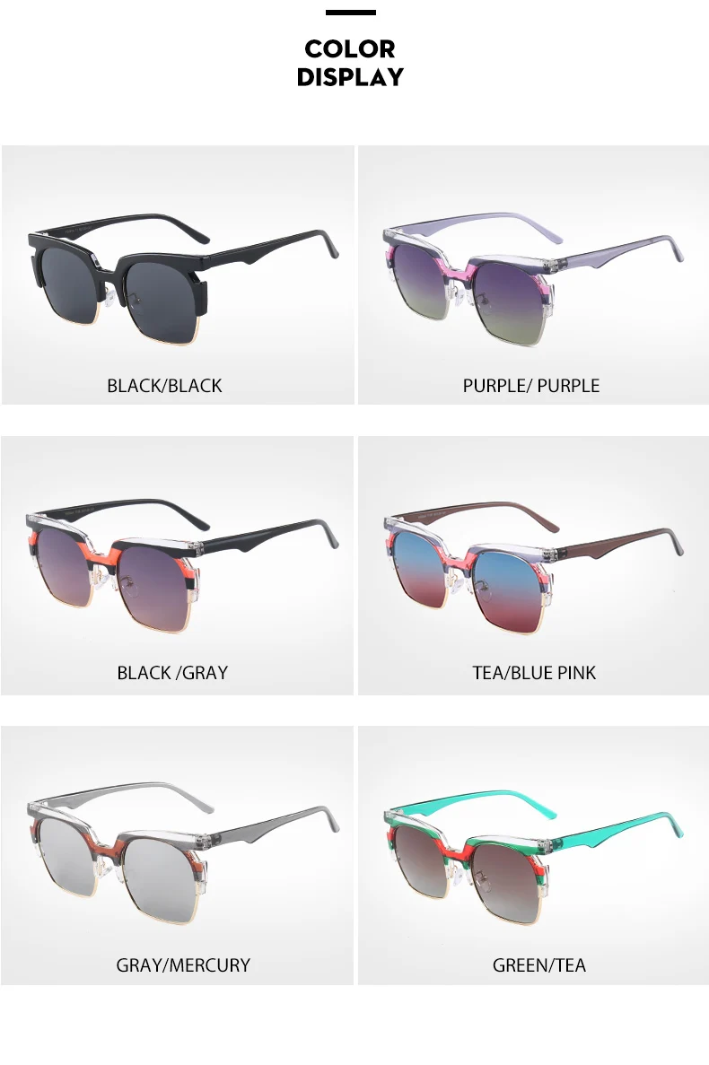 DENISA Мода поляризованных солнцезащитных очков Для мужчин Для женщин вождения солнцезащитные очки Квадратные очки Polaroid UV400 солнцезащитные