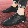 2021 Summer Autumn New Korean Style Men's Vulcanize Shoes Breathable Lace-up Shallow Flat PU Shoes Comfortable for Sport 5
