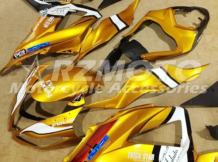 ABS полный обтекатель комплект подходит для Kawasaki ZX6R 2013 Обтекатели ZX-6R Ninja 636 599 глянцевый золотой