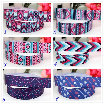 

DHK 7/8'' 5yards tribal arrow printed grosgrain ribbon headwear hair bow diy party decoration OEM Wholesale 22mm E1136