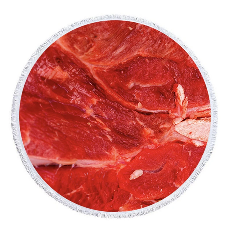 picture color Streaky свиная свинья напечатаны круглый микрофибра пляжное полотенце Йога коврик одеяло с кисточками банное полотенце декоративный домашний, мебельно-декоративная ткань - Цвет: picture color