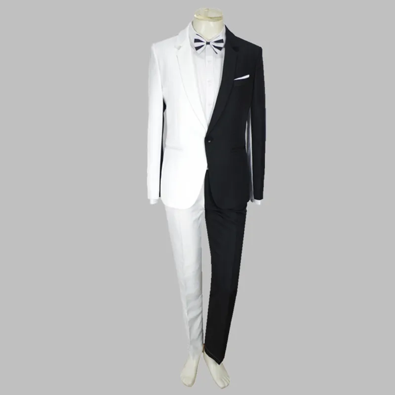 Jacket+pants New Black White Matching 