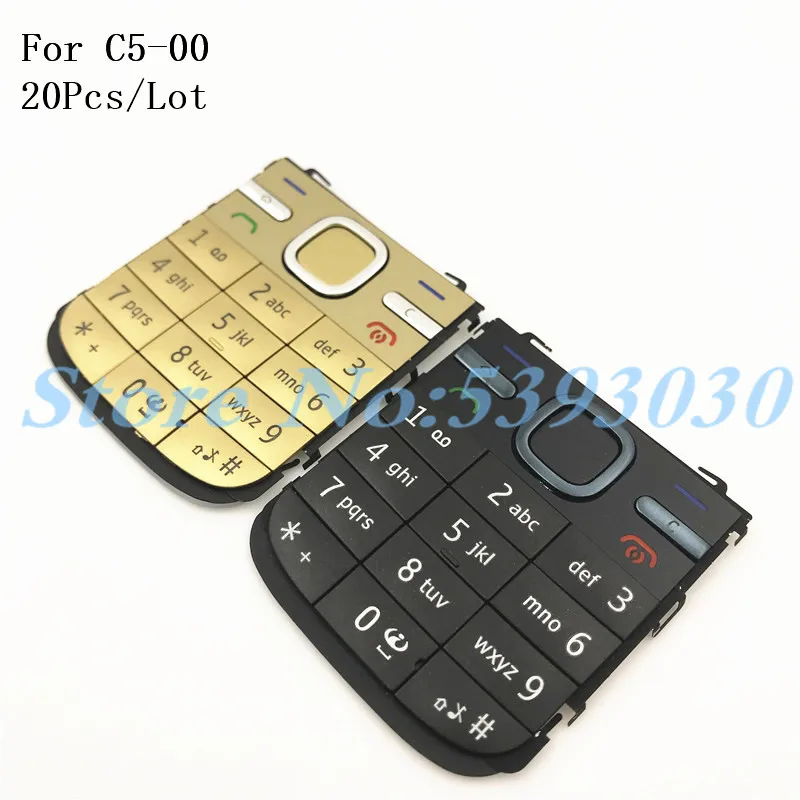 20 шт./лот, высокое качество, для Nokia C5 C5-00, корпус мобильного телефона, английская клавиатура, чехол, клавиатура, чехол