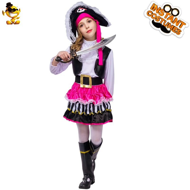 Children Pirate Costume Striped Dress 