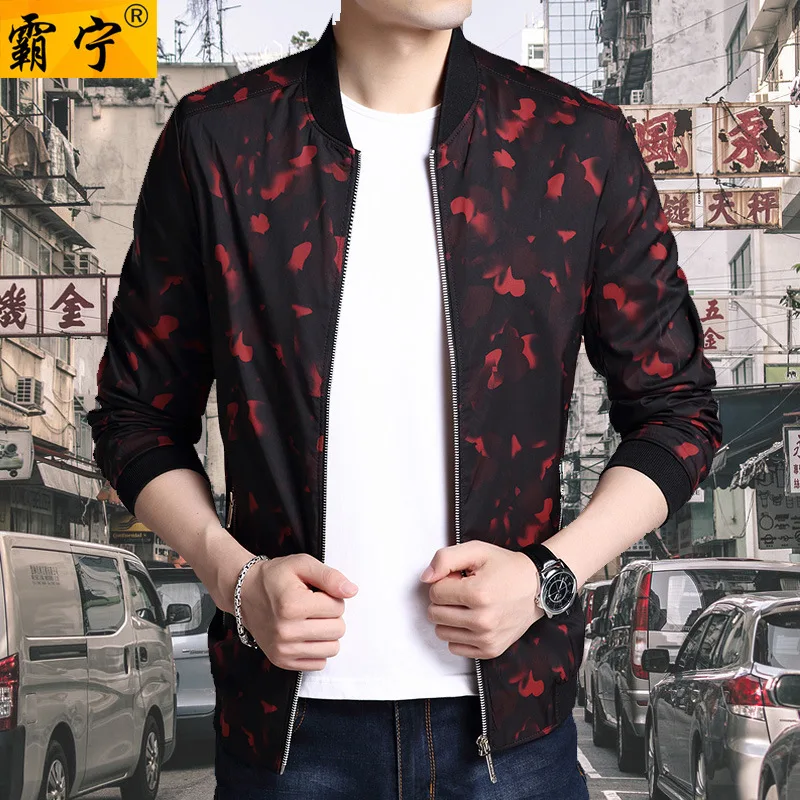 

Men Stand Collar Coat Thin 2018 Autumn New Style Casual Middle-aged Daddy Clothes Jacket
