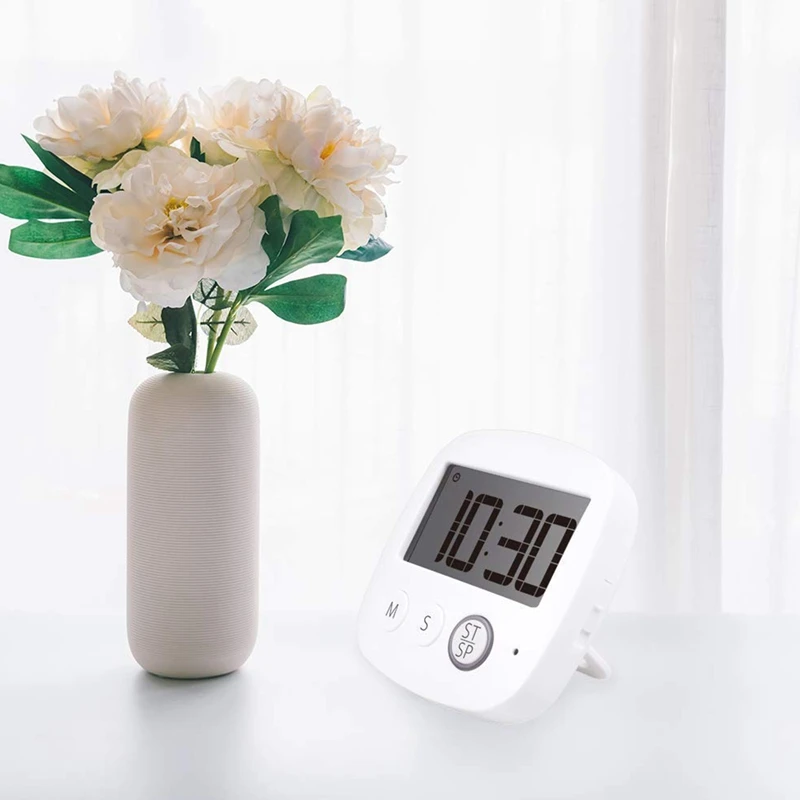 Digital Kitchen Timer, Multifunctions Timer for Kitchen with Larger LCD Display and Loud Alarm and Countdown Count Up Function R