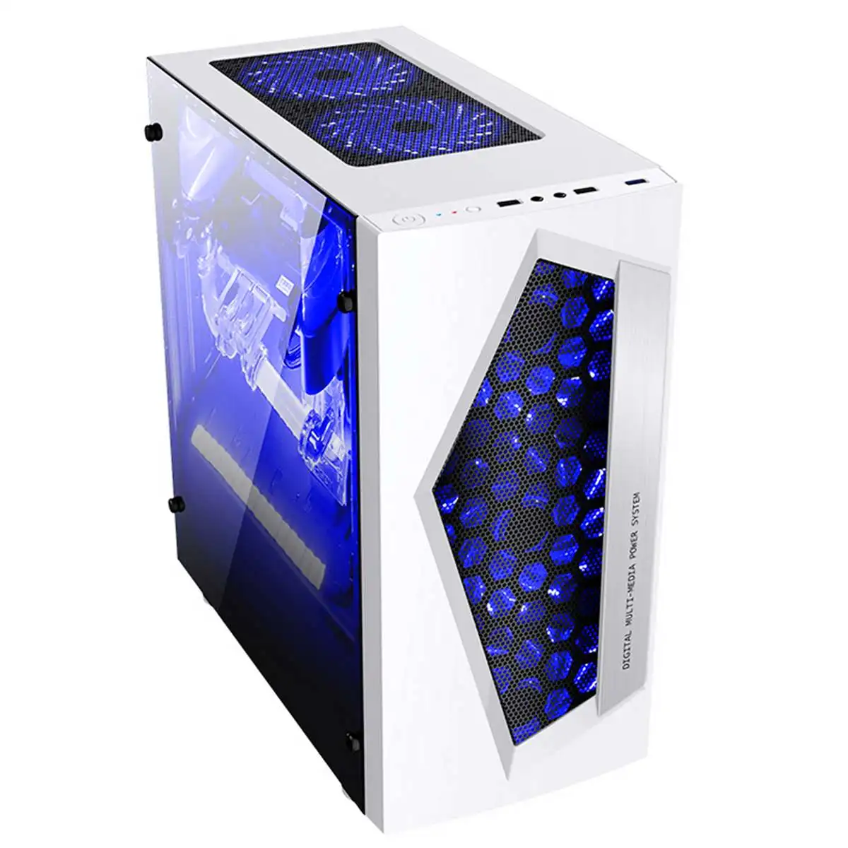 V3 ATX компьютерный игровой компьютерный блок 8 портов вентилятора USB 3,0 для M-ATX/материнская плата Mini ITX черный/белый 370x185x380 мм