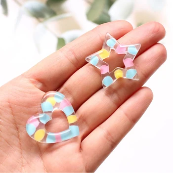 

Happy Monkey 10pcs Hearts Slime Charms Glitter New Resin StarAdditives DIY Kit Filler for Fluffy Cloud Clear Crunchy Slime Clay