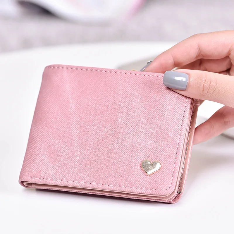 powder pink Лаконичный квадратный кожаный кошелек женская классика, однотонный короткий кошелек, женский модный Повседневный Кошелек, меняющий цвет, модный кошелек - Цвет: powder pink
