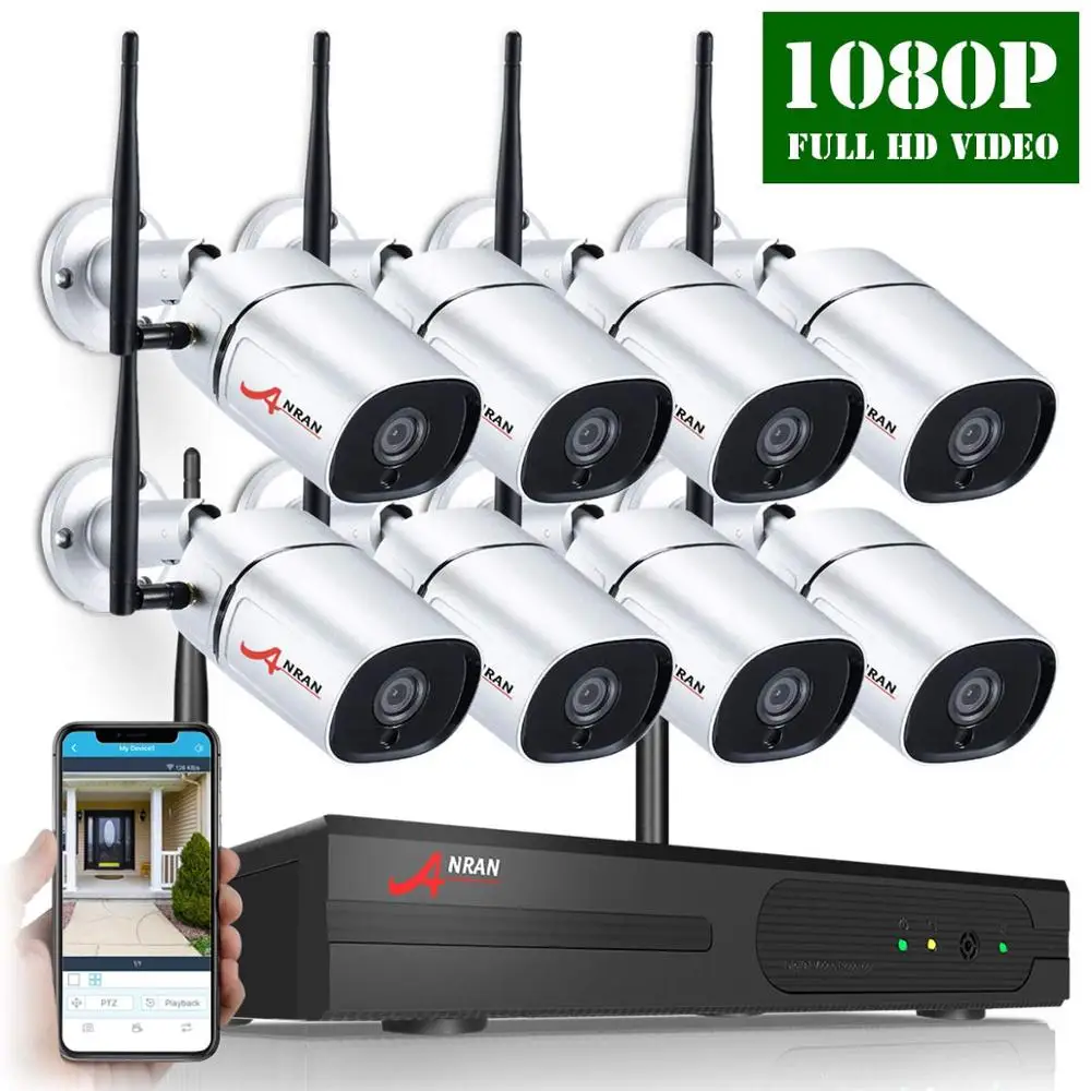 

ANRAN 1080P Wireless Security Camera System 4CH NVR Kit Night Vision Outdoor Wifi Surveillance Camera Wireless cctv Video Kit
